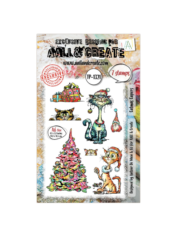 Tampon Clear N° 1321 : Catmas Capers - Collection "Santa's Sidekicks" - Aall & Creates