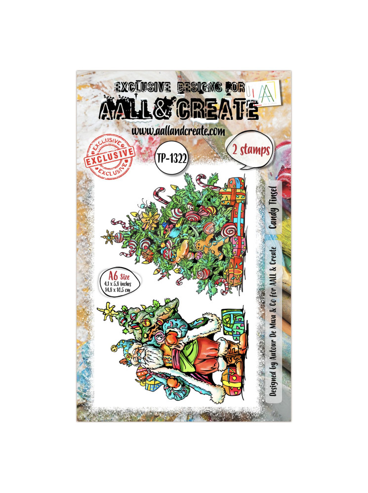 Tampon Clear N° 1322 : Candy Tinsel - Collection "Santa's Sidekicks" - Aall & Creates