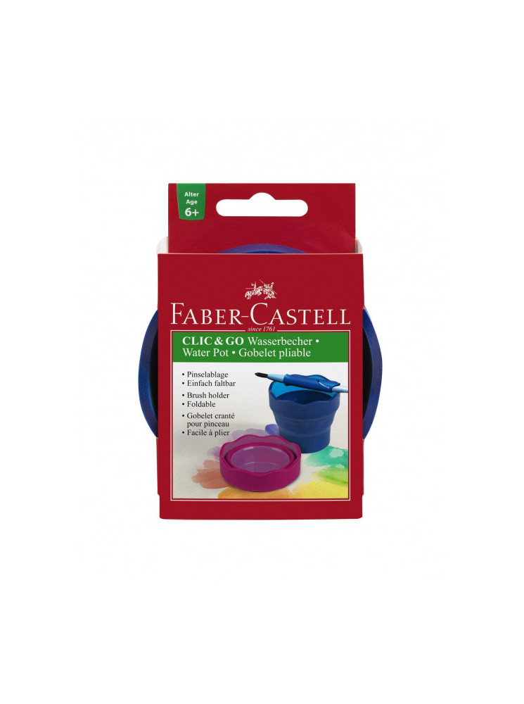 Gobelet à eau repliable - Clic & Go - Bleu foncé - Faber Castel