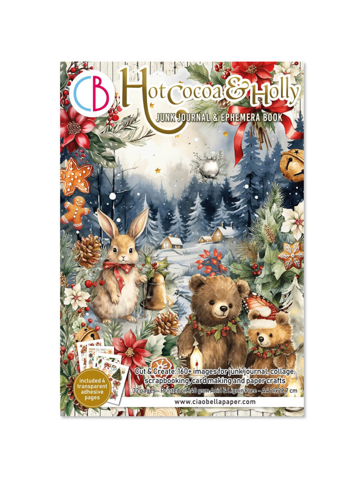 Junk Journal & Ephemera Book - Hot Cocoa & Holly - Ciao Bella