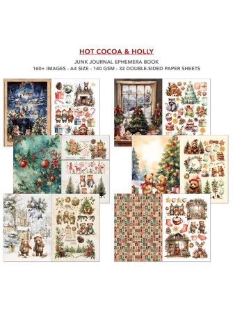 Junk Journal & Ephemera Book - Hot Cocoa & Holly - Ciao Bella