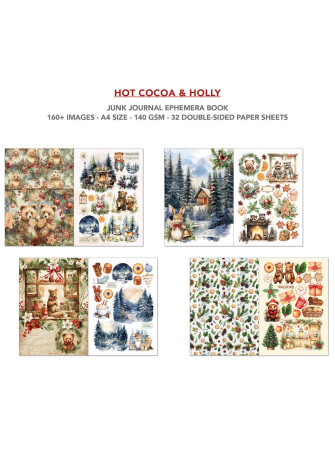 Junk Journal & Ephemera Book - Hot Cocoa & Holly - Ciao Bella