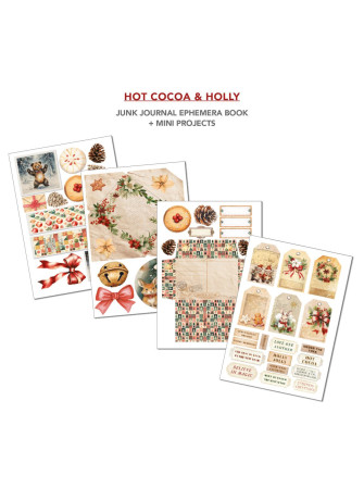 Junk Journal & Ephemera Book - Hot Cocoa & Holly - Ciao Bella