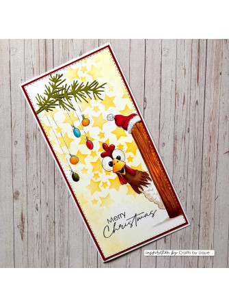 Poules de Noël 2 - Collection "Christmas de Carla Create" - Tampon Clear - Vaessen Creative