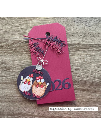 Poules de Noël 2 - Collection "Christmas de Carla Create" - Tampon Clear - Vaessen Creative
