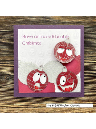 Boules de Noël 2 - Collection "Christmas de Carla Create" - Tampon Clear - Vaessen Creative