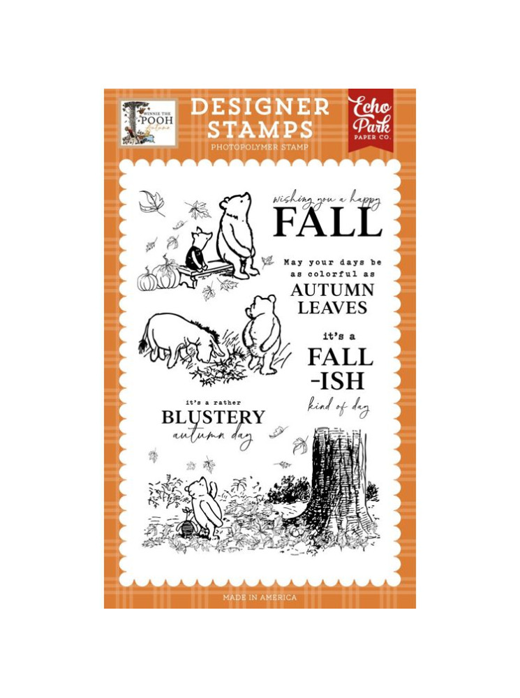 Tampon clear : Fall Into Happiness - Collection "Winnie the Pooh Autumn" - Echo Park