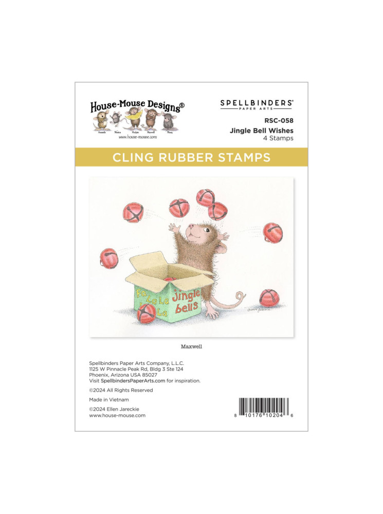 Tampon cling - Jingle Bell Wishes - Collection "House-Mouse" - Spellbinders