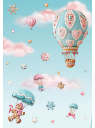 Set 6 feuilles des riz  A4 - Collection "Candy Christmas" - Stamperia