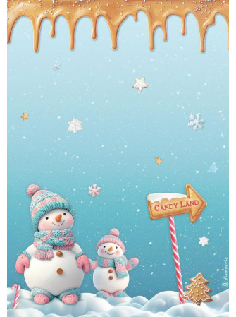 Set 6 feuilles des riz  A4 - Collection "Candy Christmas" - Stamperia