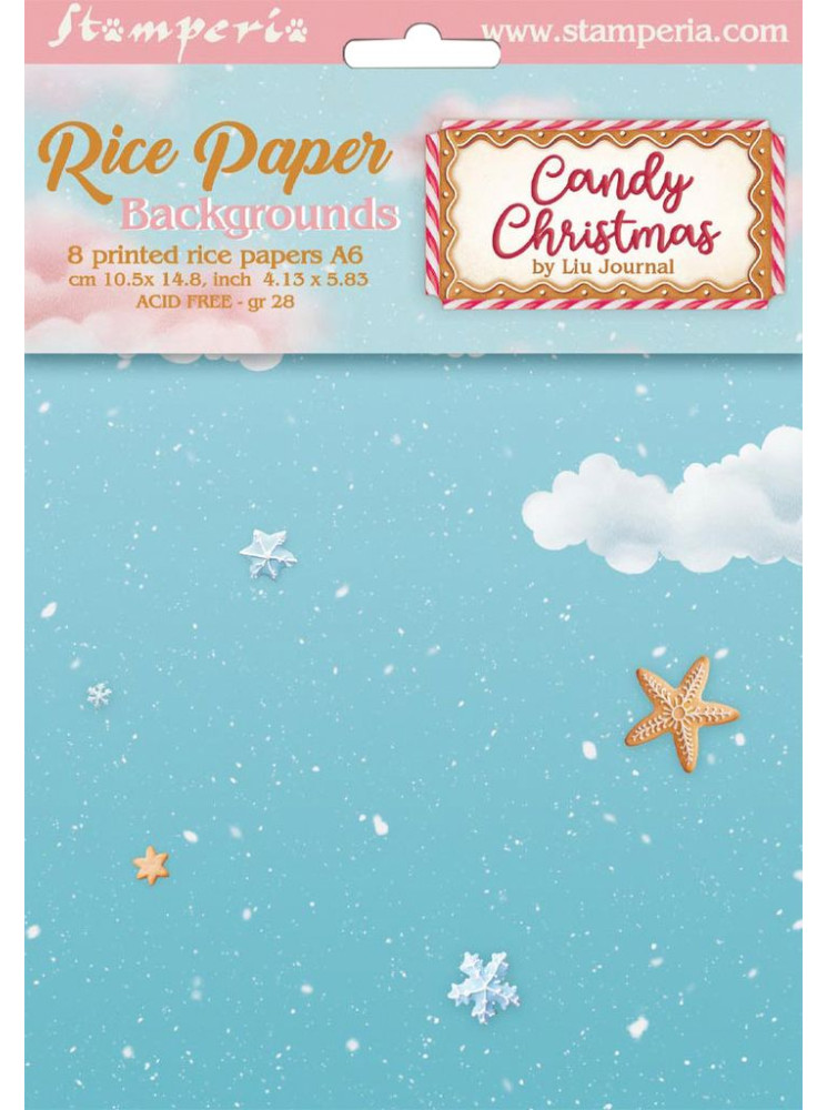 Backgound - Collection "Candy Christmas" - Feuille de riz -  Stamperia