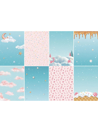 Backgound - Collection "Candy Christmas" - Feuille de riz -  Stamperia