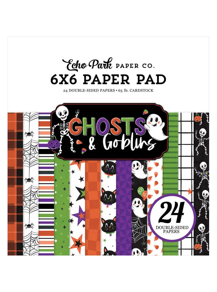 Pack papiers 15 x 15 cm - Collection "Ghosts & Goblins" - Echo Park