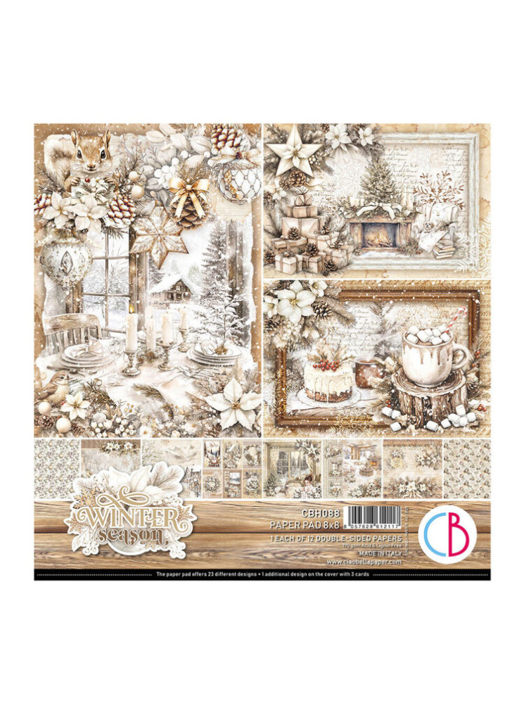 Pack papiers 20 x 20 cm - Collection "Winter season" - Ciao Bella
