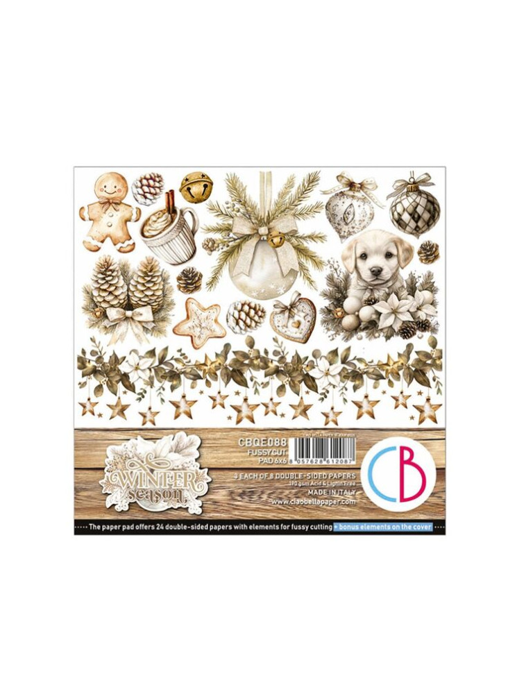 Pack papiers 15 x 15 cm - Collection "Winter Season" - Ciao Bella