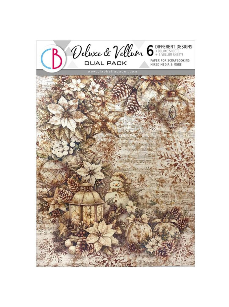 Pack de papiers Deluxe et Vellum A4 - Collection "Winter Season" - Ciao Bella
