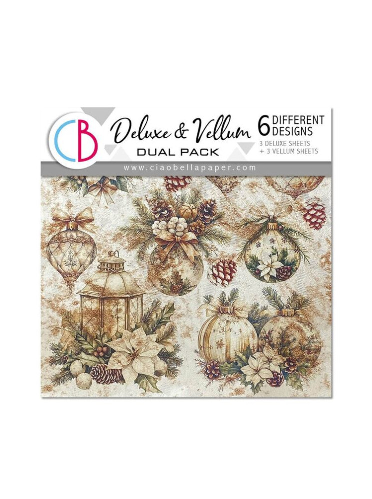 Pack de papiers Deluxe et Vellum 15 x 15 cm - Collection "Winter Season" - Ciao Bella