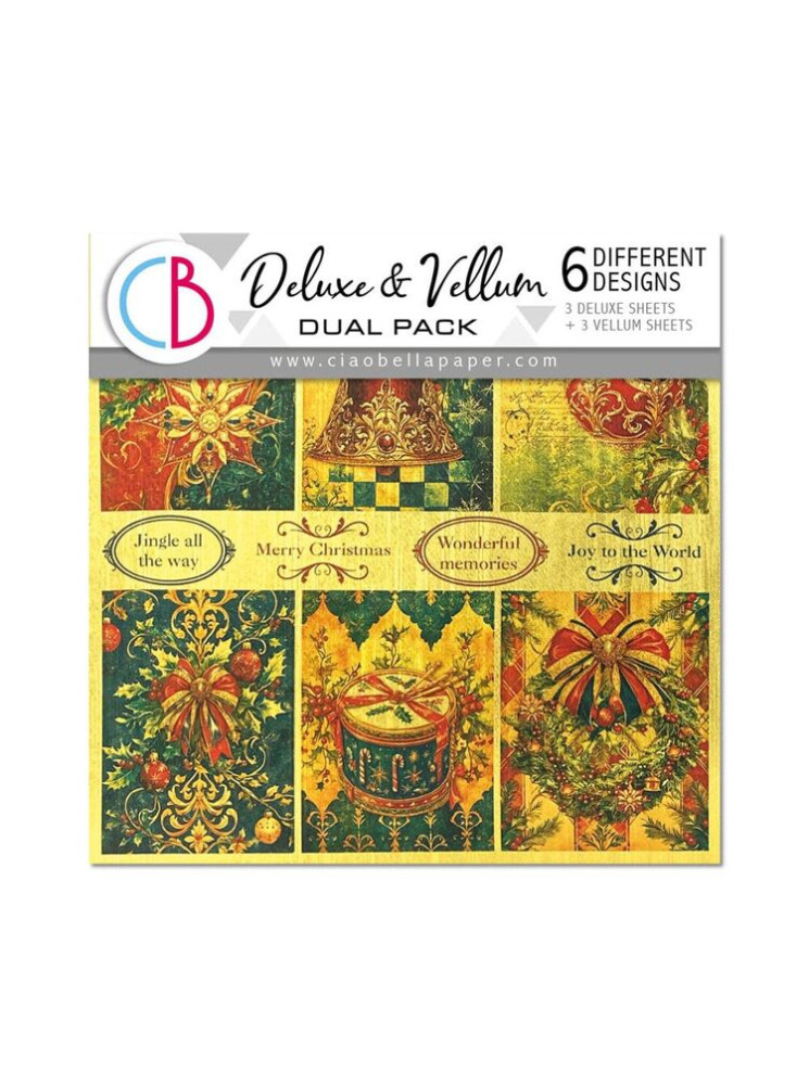Pack de papiers Deluxe et Vellum 15 x 15 cm - Collection "Toy & Shop" - Ciao Bella