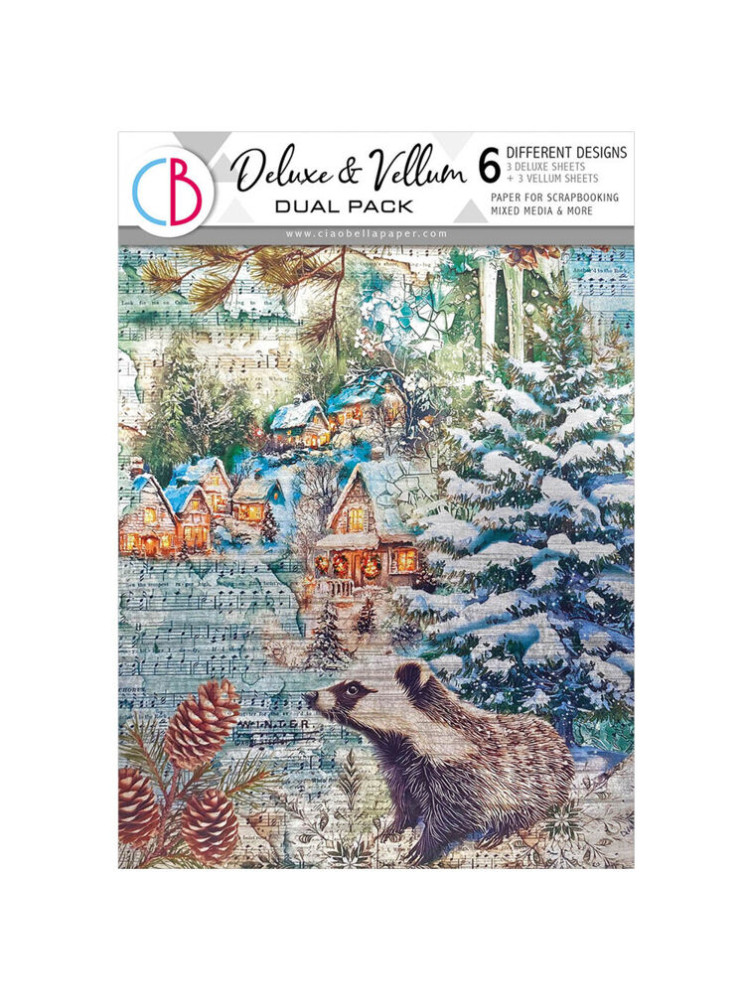 Pack de papiers Deluxe et Vellum A4 - Collection "Forest Tales" - Ciao Bella