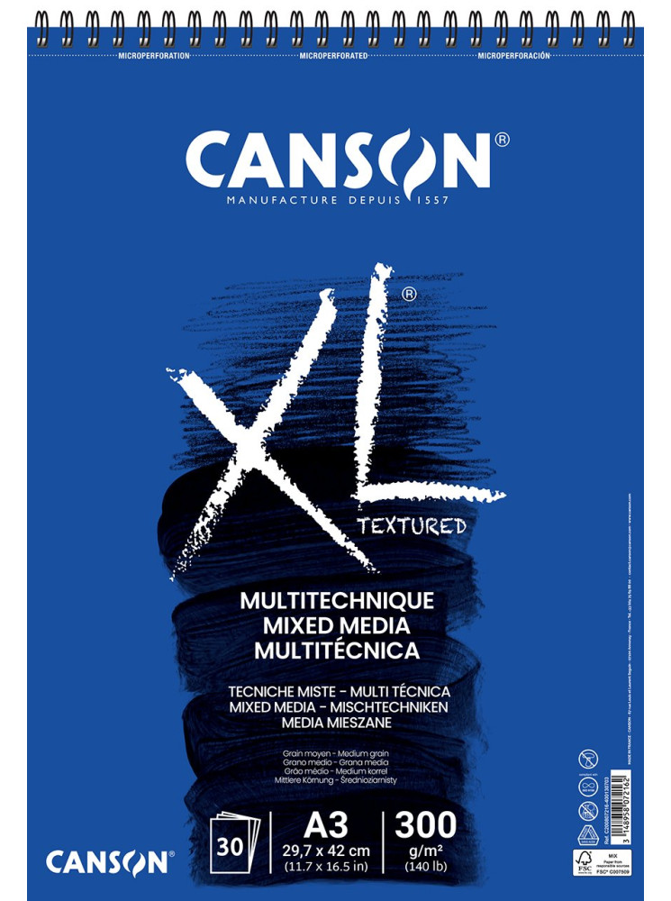 Bloc XL de 30 feuilles Multi Media - 300 gr - A3 - Canson