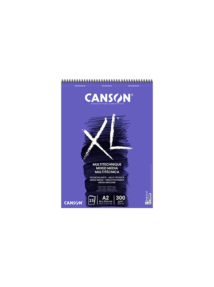 Bloc XL de 15 feuilles Multi Media - 300 gr - A2 - Canson