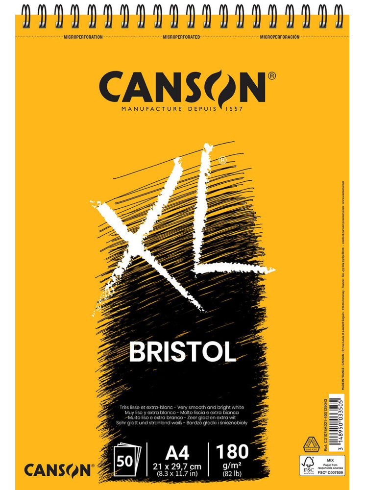 Bloc XL de 100 feuilles blanches Bristol - A4 - Canson