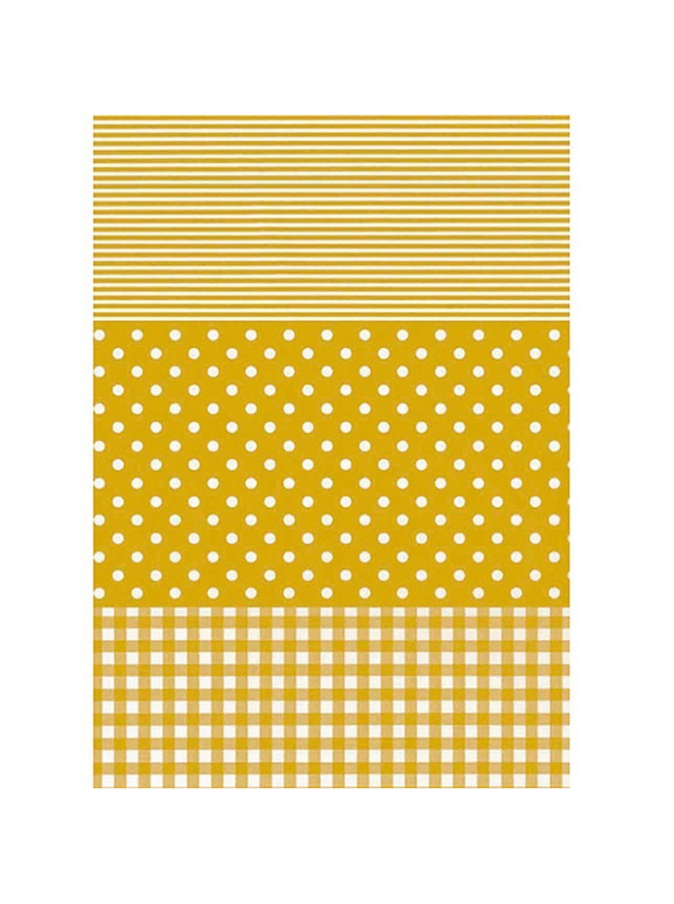 Papier décoratif - Pois Ligne carreau - Or et blanc - Décopatch