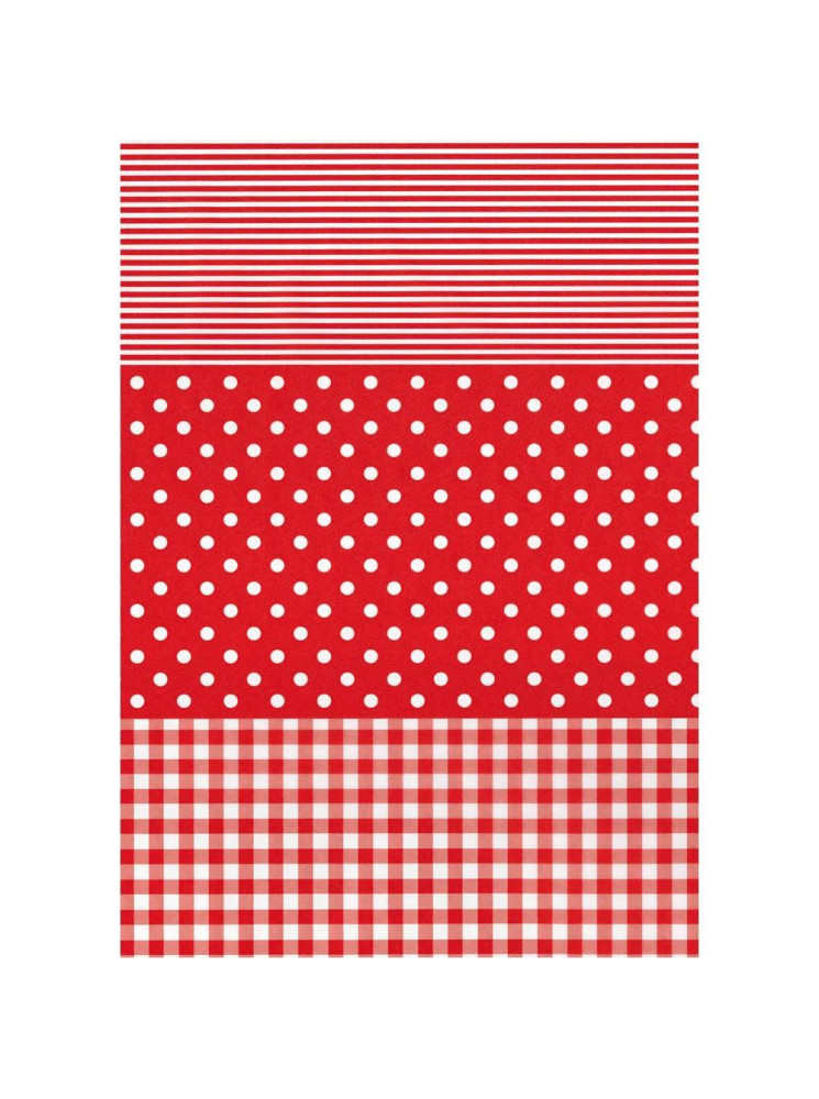 Papier décoratif - Pois Ligne carreau - Rouge et blanc - Décopatch