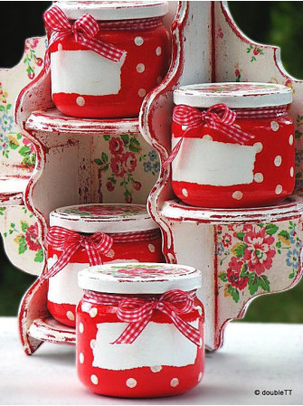 Papier décoratif - Pois Ligne carreau - Rouge et blanc - Décopatch