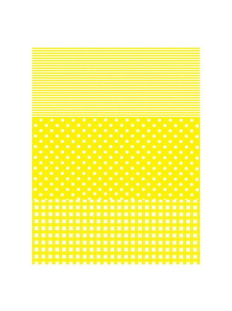 Papier décoratif - Pois Ligne carreau - Jaune et blanc - Décopatch