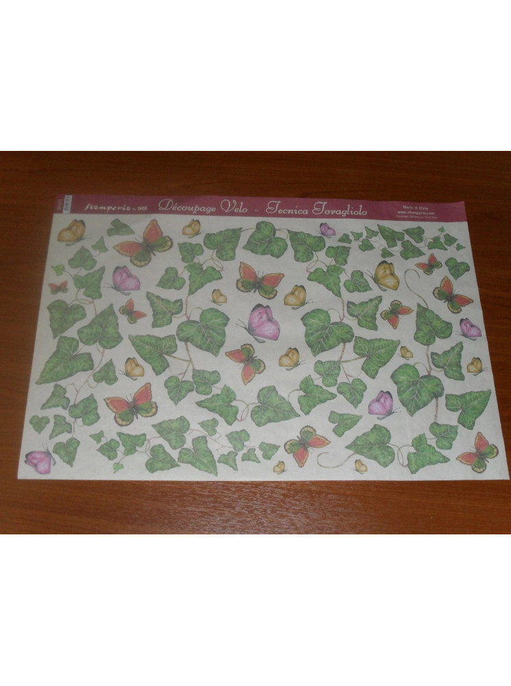 Feuille de découpage - Lierre et papillons -  Stamperia