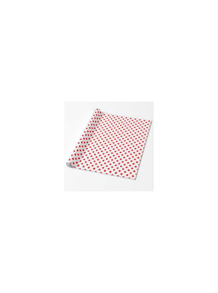 Feuille papier glacé - Blanc à pois rouge - Rayher