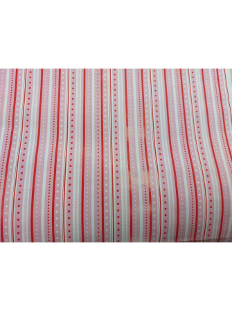 Feuille papier glacé - Ligné rose et blanc - Rayher