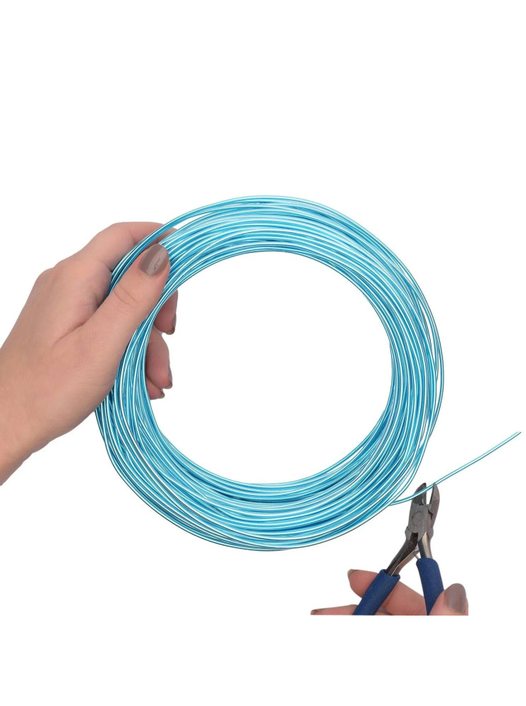Fil Aluminium 2 mm au mètre - Turquoise - Vaessen Creative