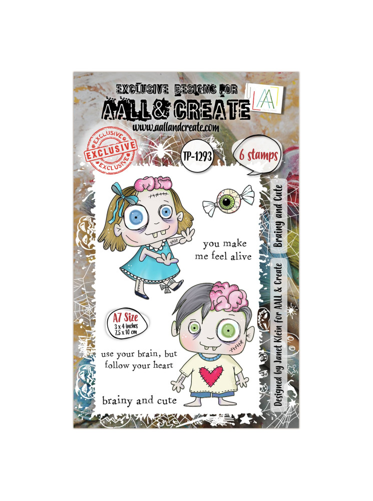 Tampon clear N° 1293 : Brainy and Cute - Collection "Witchlets & Weirdlings"- Aall & create
