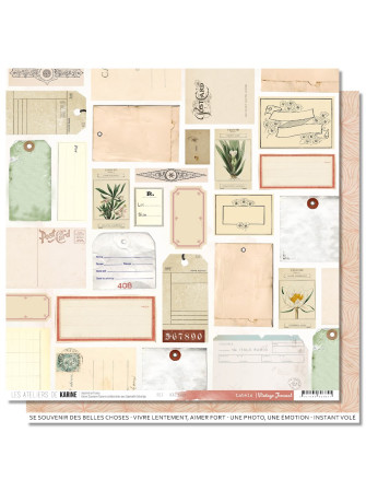 Pack papiers - Collection "Vintage Journal" - Les Ateliers de Karine