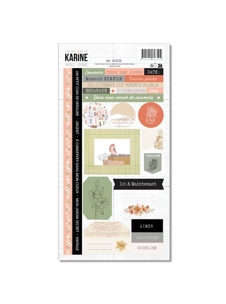 Stickers - Collection "Vintage Journal" - Les Ateliers de Karine