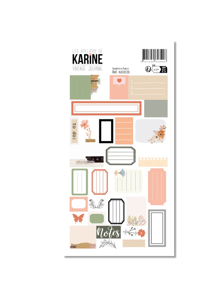 Stickers - Collection "Vintage Journal" - Les Ateliers de Karine