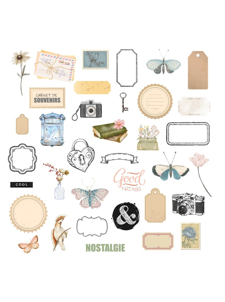 Die cuts - Collection "Vintage Journal" - Les Ateliers de Karine