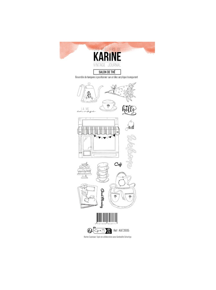 Salon de Thé - Tampon clear - Collection "Vintage Journal" - Les Ateliers de Karine