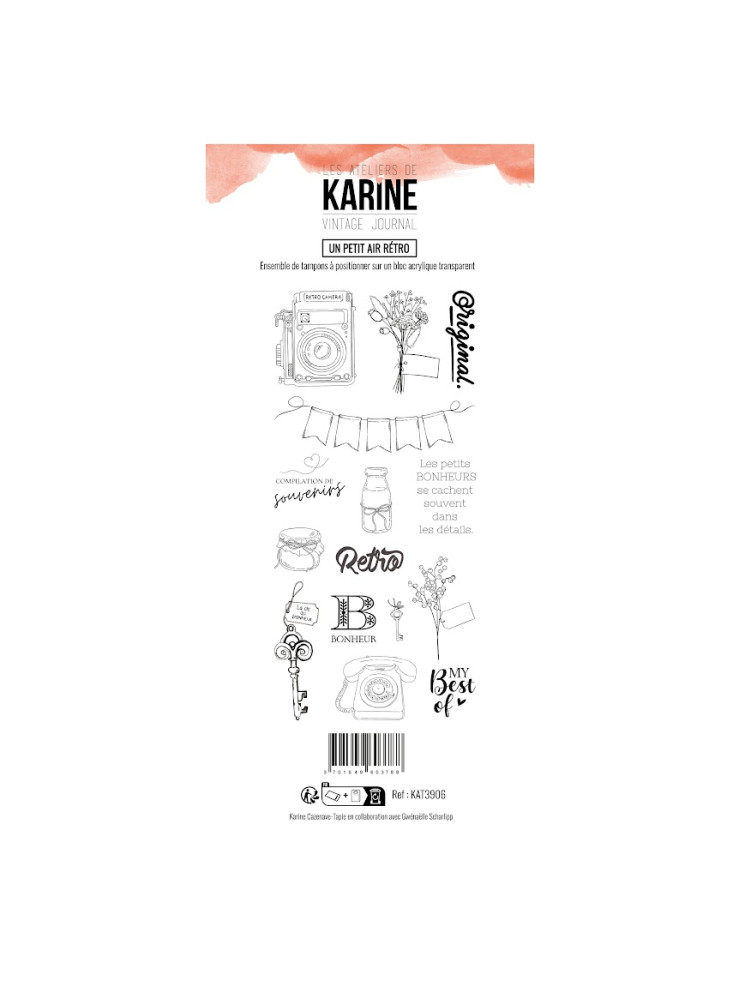 Un Petit Air Rétro - Tampon clear - Collection "Vintage Journal" - Les Ateliers de Karine