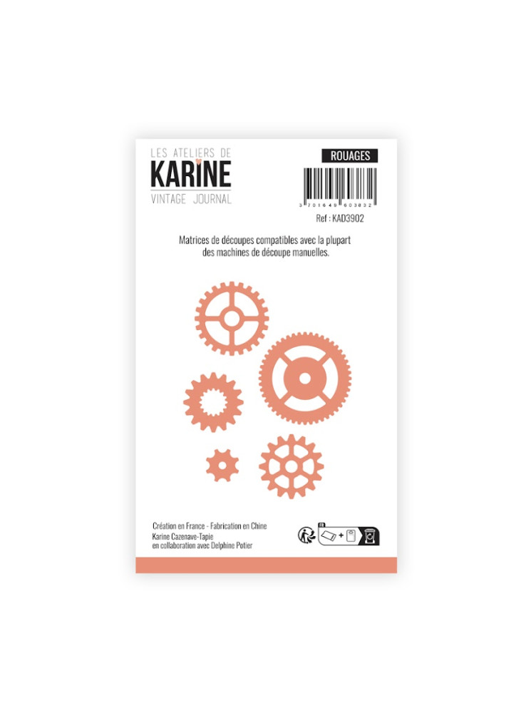 Rouages - Dies - Collection "Vintage Journal" - Les Ateliers de Karine