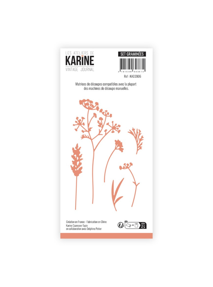 Graminés - Dies - Collection "Vintage Journal" - Les Ateliers de Karine