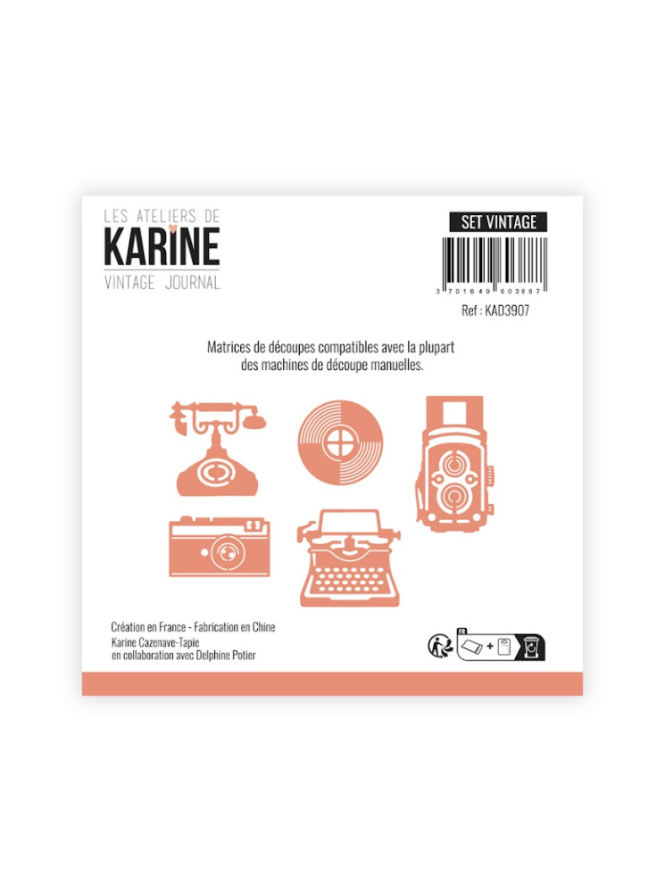 Vintage - Dies - Collection "Vintage Journal" - Les Ateliers de Karine