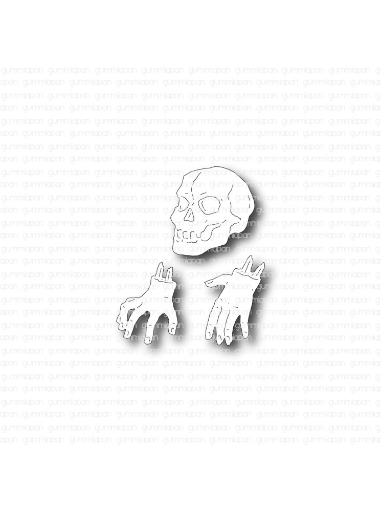 Tête de mort et mains - Dies - Gummiapan