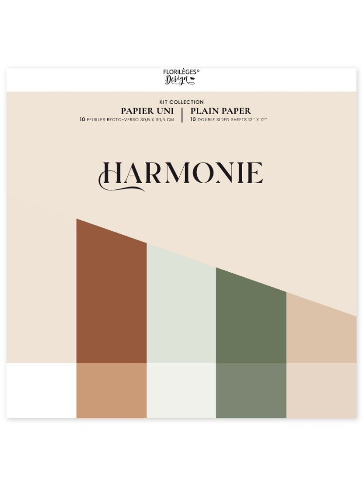 Pack papiers Unis - Collection "Harmonie" - Florilèges