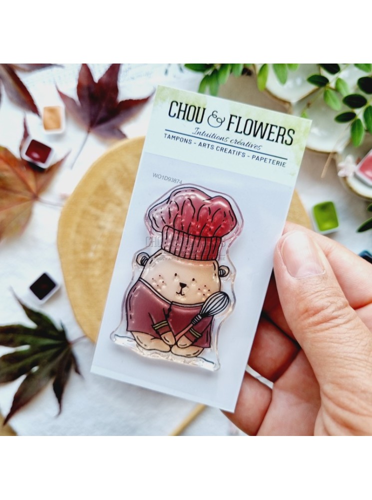 Tampon Clear - Doudou Cuisinier - Collection "L'Orée des Bois" - Chou & Flowers