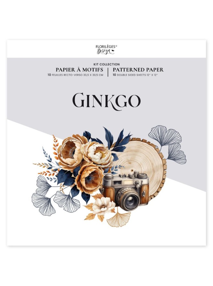 Pack papiers imprimés - Collection "Ginkgo" - Florilèges
