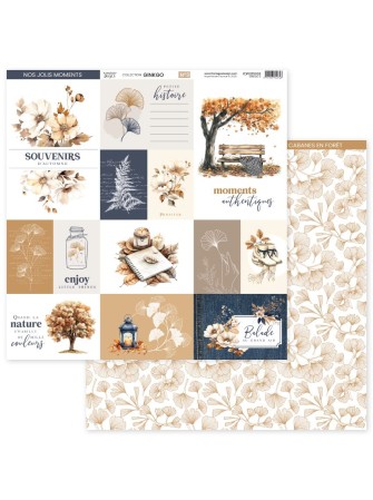 Pack papiers imprimés - Collection "Ginkgo" - Florilèges