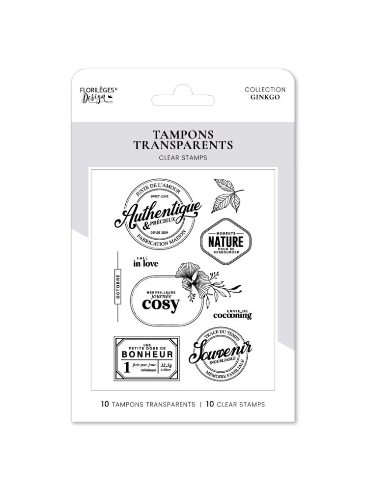 Petite Dose de Bonheur - tampon clear - Collection "Ginkgo" - Florilèges